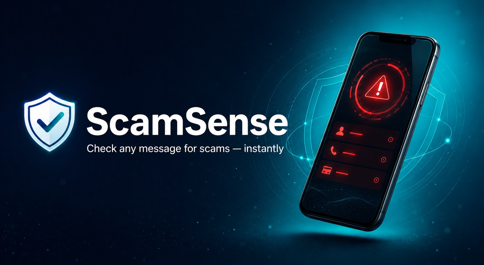 ScamSense scam-checking app preview